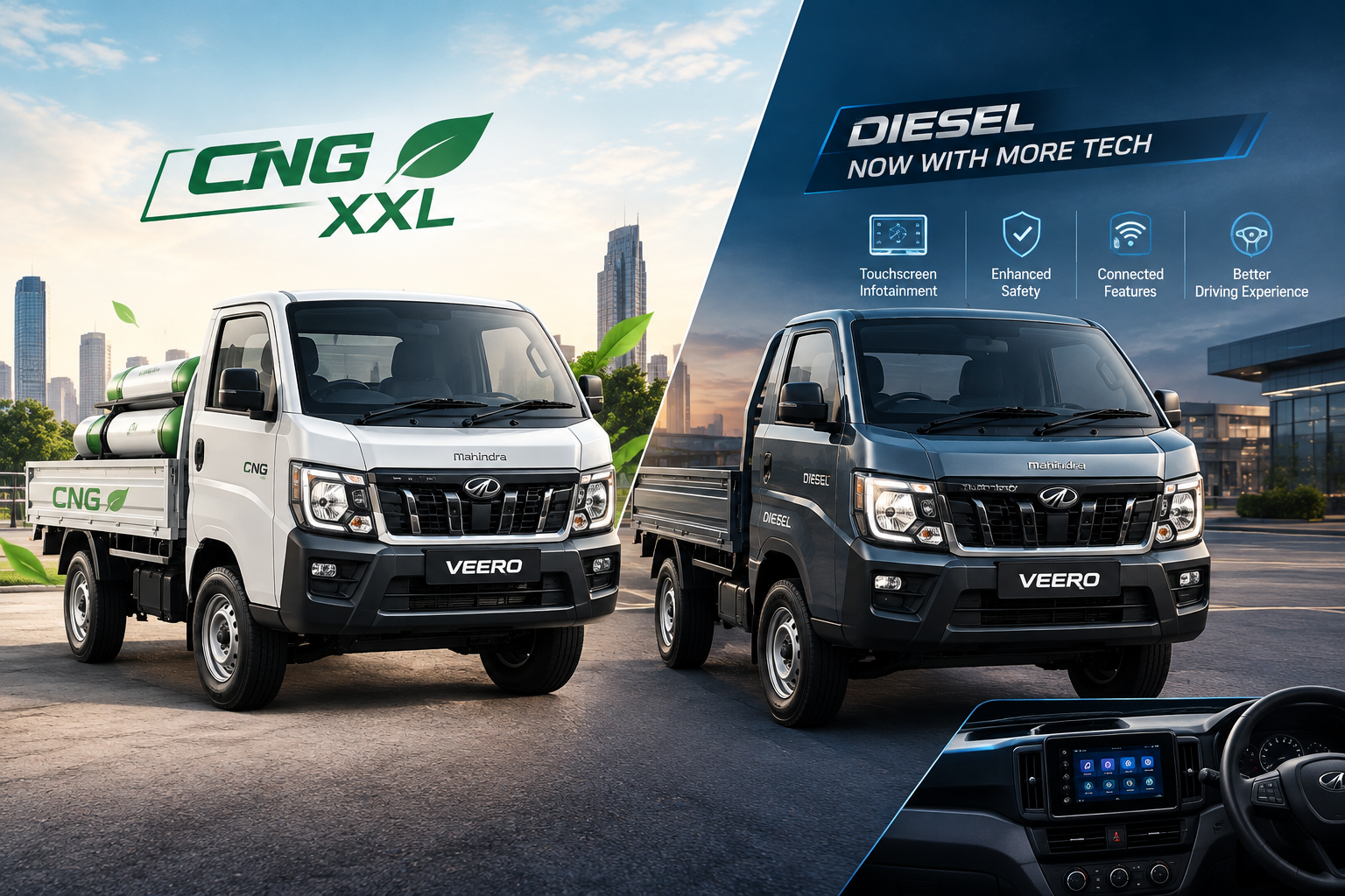 Mahindra Veero Gets Smart: New CNG XXL, Diesel Adds Tech!