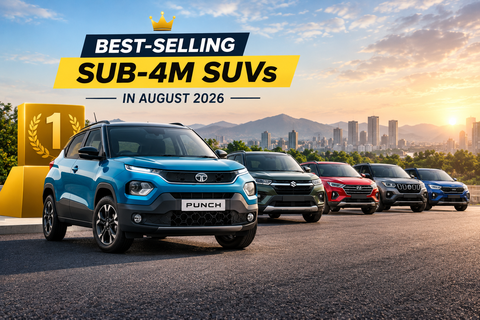 Best-Selling Sub-4m SUVs in August 2026: Tata Punch Leads