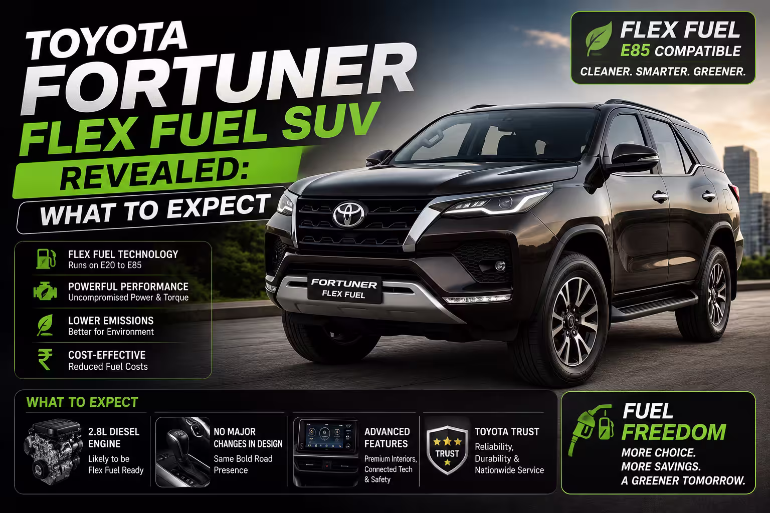 Toyota Fortuner Flex Fuel SUV Revealed: What To Expect